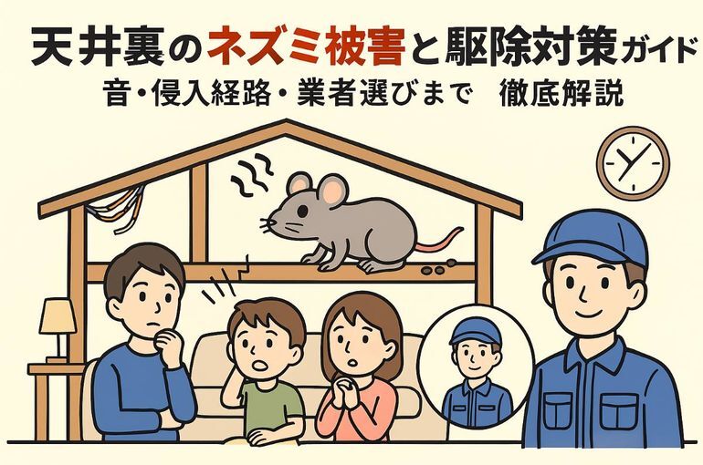 天井裏にネズミがいる時の音や被害を解説！駆除方法・侵入経路・業者選びの対策ガイド
