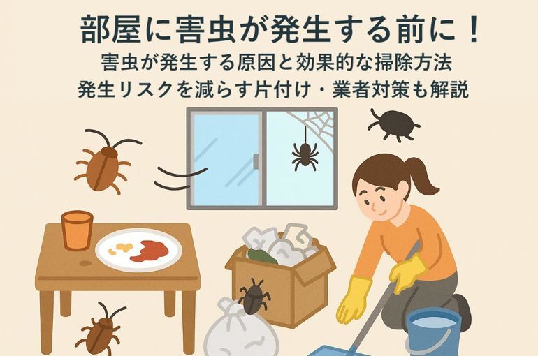 部屋に害虫が発生する前に！害虫が発生する原因と効果的な掃除方法｜発生リスクを減らす片付け・業者対策も解説