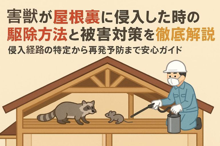 害獣が屋根裏に侵入した時の駆除方法と被害対策を徹底解説｜侵入経路の特定から再発予防まで安心ガイド
