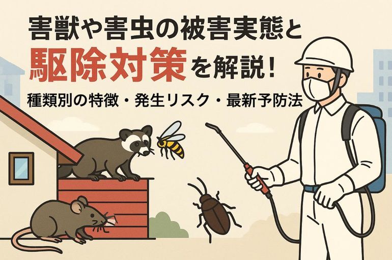 害獣や害虫の被害実態と駆除対策を解説！種類別の特徴・発生リスク・最新予防法