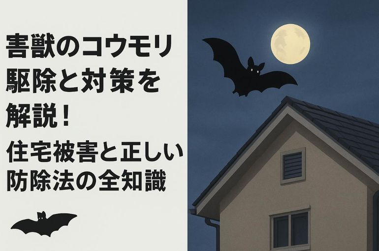 害獣のコウモリ駆除と対策を解説！住宅被害と正しい防除法の全知識