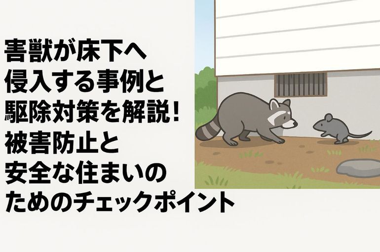 害獣が床下へ侵入する事例と駆除対策を解説！被害防止と安全な住まいのためのチェックポイント