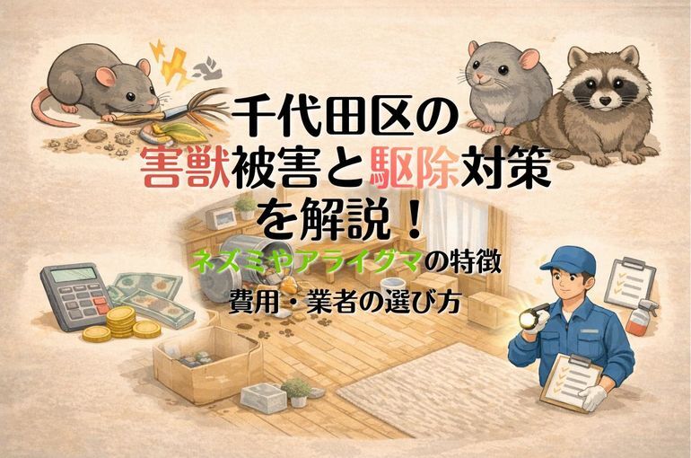 千代田区の害獣被害と駆除対策を解説！ネズミやアライグマの特徴・費用・業者の選び方