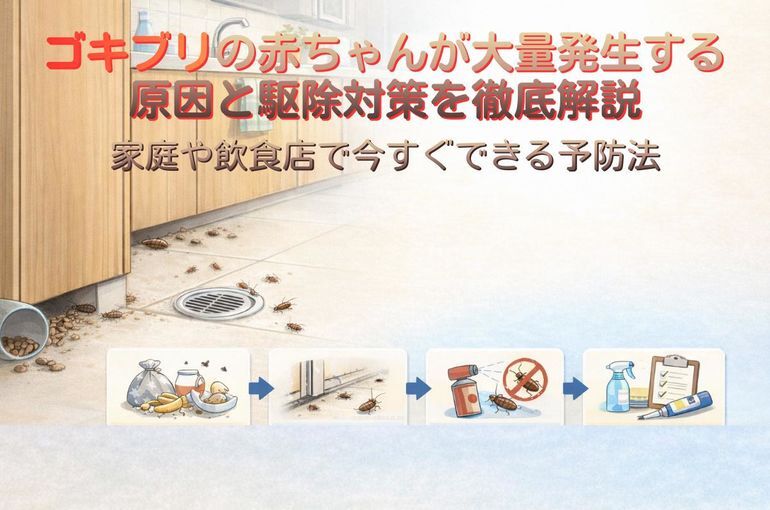 ゴキブリの赤ちゃんが大量発生する原因と駆除対策を徹底解説｜家庭や飲食店で今すぐできる予防法
