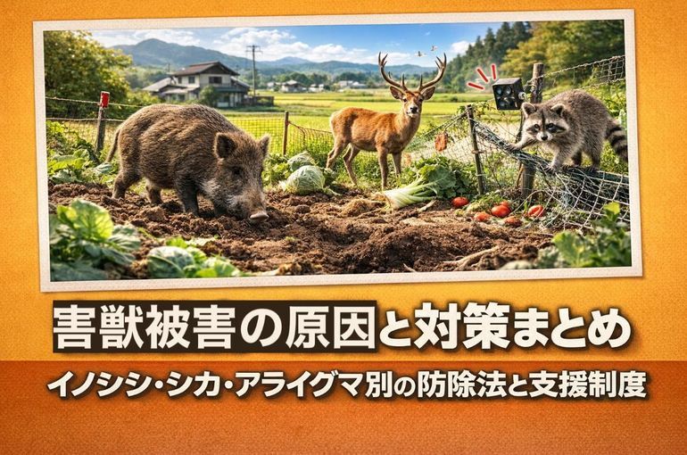 害獣被害の原因と対策まとめ｜イノシシ・シカ・アライグマ別の防除法と支援制度