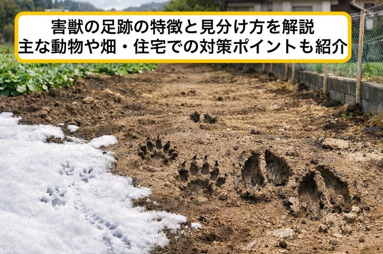 害獣の足跡の特徴と見分け方を解説｜主な動物や畑・住宅での対策ポイントも紹介
