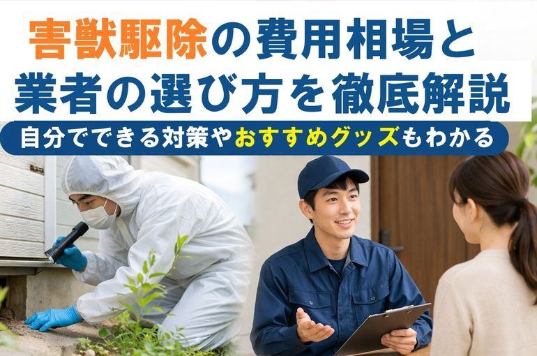 害獣駆除の費用相場と業者の選び方を徹底解説｜自分でできる対策やおすすめグッズもわかる