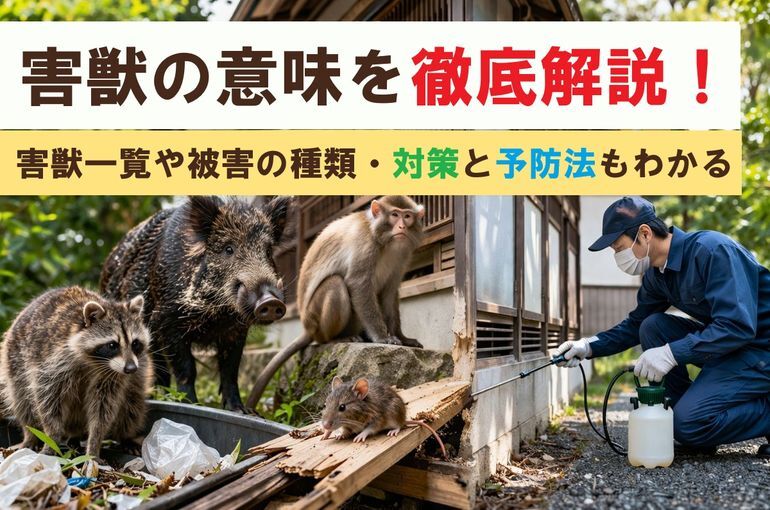 害獣の意味を徹底解説！害獣一覧や被害の種類・対策と予防法もわかる
