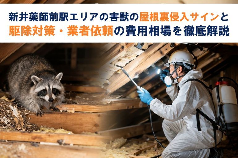 新井薬師前駅エリアの害獣の屋根裏侵入サインと駆除対策・業者依頼の費用相場を徹底解説